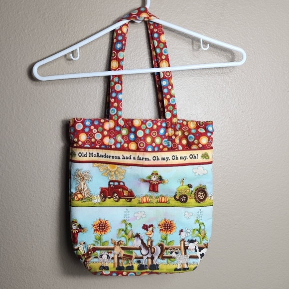 Handmade Old McAnderson Had a Farm Medium Tote |11Wx12Hx5D"| - Picture 4 of 8